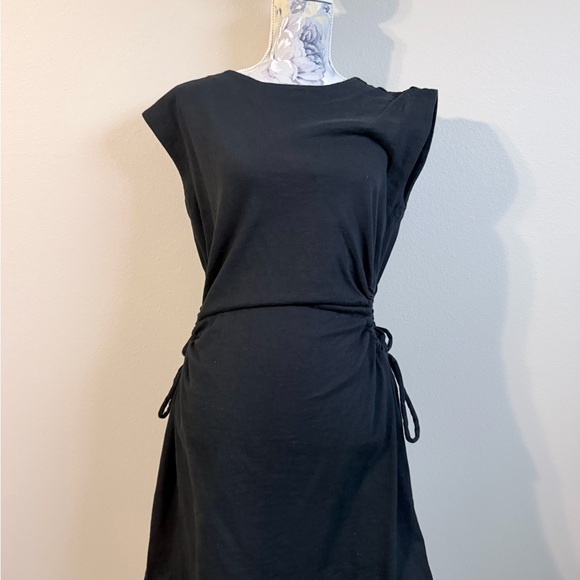 Universal Thread Black Cutout Tie Waist Mini Dress Size M Cotton Skater Sporty - Picture 4 of 7